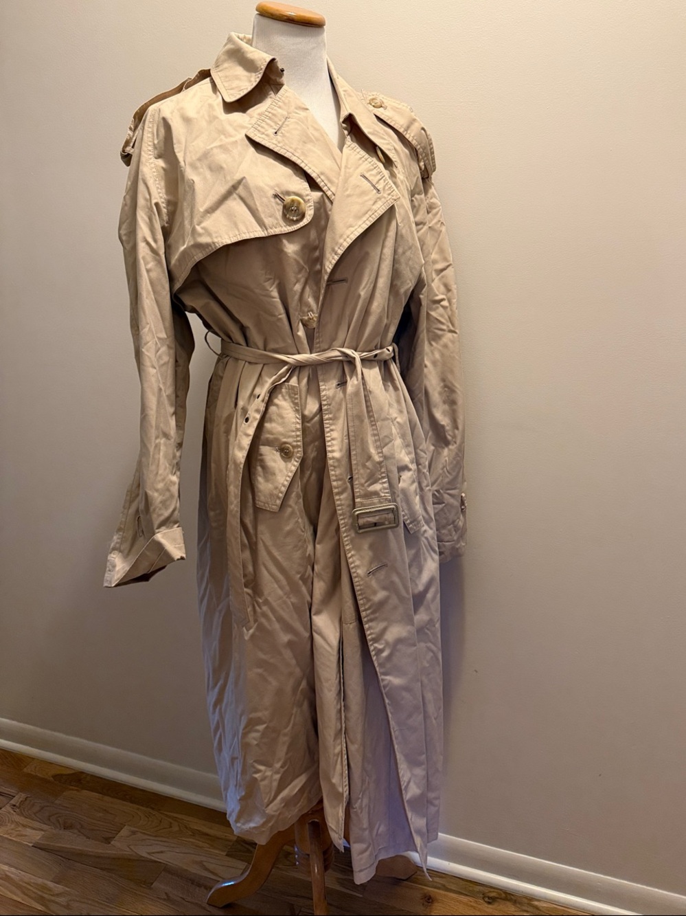 Vintage Classic Beige YSL Trench Coat with Belt